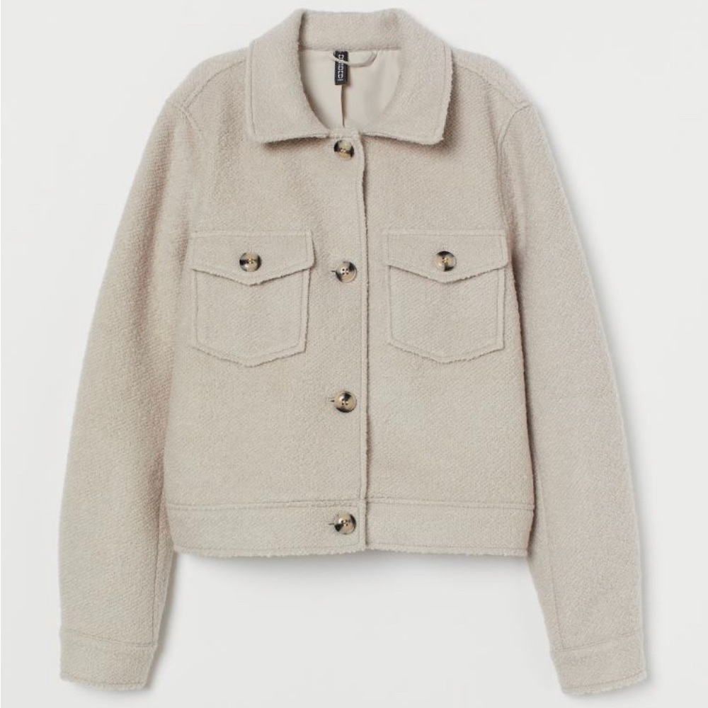 NWT tan wool shacket button front jacket coat